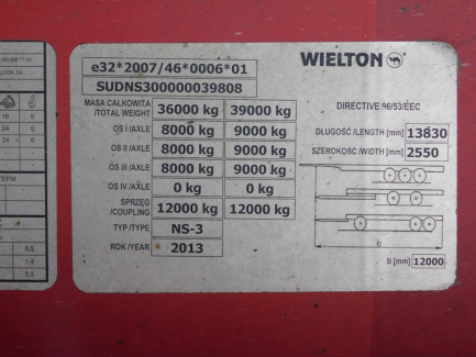 Zdjęcie przedmiotu: AUCTION OF THE DAY WIELTON NS3K Curtain trailer