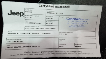 Zdjęcie przedmiotu: Jeep Compass