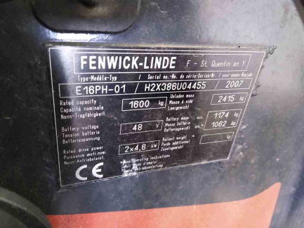 Zdjęcie przedmiotu: Electric pallet truck FENWICK-LINDE E16PH-01