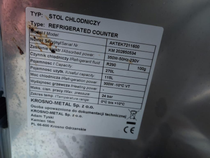 Zdjęcie przedmiotu: Set of gastronomic equipment (, AKTEK7211600 Krosno-Metal cooling table, 2x TECNOINOX FTC4FE7 electric grill plate, STALGAST 770350V02 induction cooker)