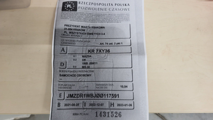 Zdjęcie przedmiotu: Mazda MX-30 35.5kWh Hikari Oświadczenie o utracie DR