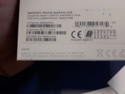 Zdjęcie przedmiotu: Smartfon Apple iPhone 6S 32GB gwiezdna szarość kod prod. MN0W2PM-A