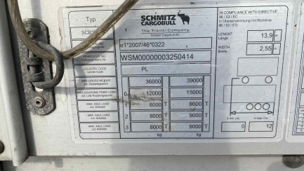 Zdjęcie przedmiotu: SCHMITZ SCB S3T Dropside