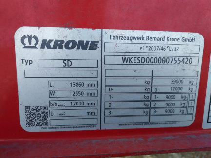 Zdjęcie przedmiotu: KRONE SDP 27 35.5t Dropside