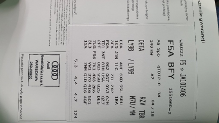 Zdjęcie przedmiotu: Audi A5 SPORTBACK 2.0 TDI Quattro Sport S tronic