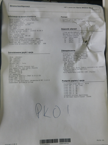 Zdjęcie przedmiotu: Hewlett-Packard (HP) LaserJet M5035 MFP laser multifunction printer