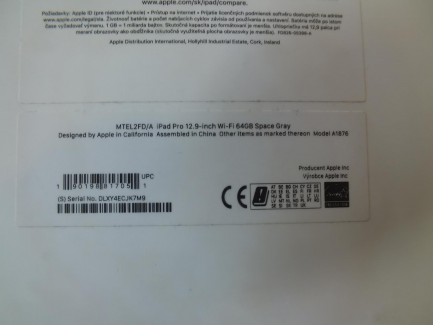 Zdjęcie przedmiotu: Tablet APPLE iPad Pro A1876 64GB SPACE GRAY