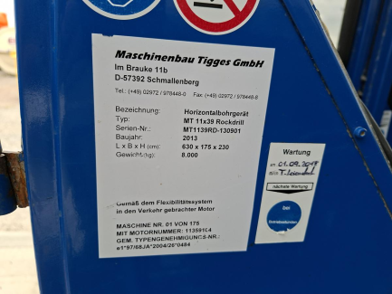 Zdjęcie przedmiotu: Wiertnica horyzontalna AT Boretec MT11x39 Rockdrill 