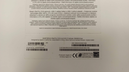 Zdjęcie przedmiotu: Apple iPad Pro 12.9'' 256GB Wi-Fi + Cellular tablet (silver) - new model [Manufacturer's code: MHR73FD/A]