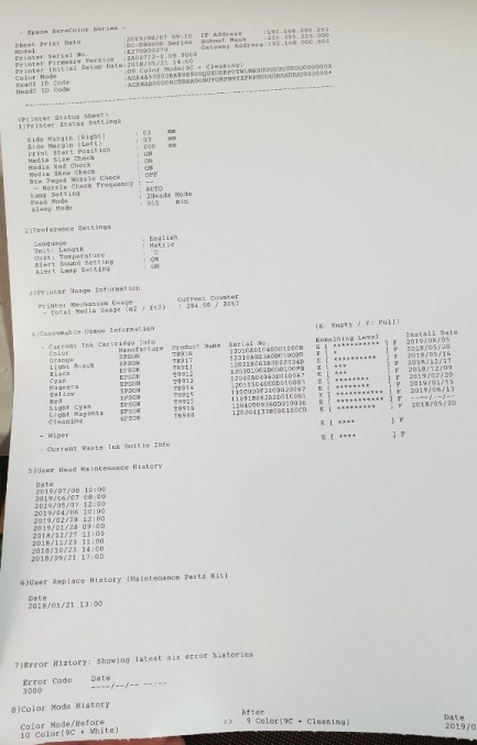 Zdjęcie przedmiotu: Large format printer (eco-solvent plotter) EPSON SC-S80610 K271A