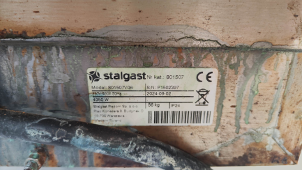 Zdjęcie przedmiotu: Zmywarko wyparzarka Stalgast 801507 uniwersalna, dozownik płynu myjącego, pompa zrzutowa, P 4.9/3.4 kW, U 400/230 V