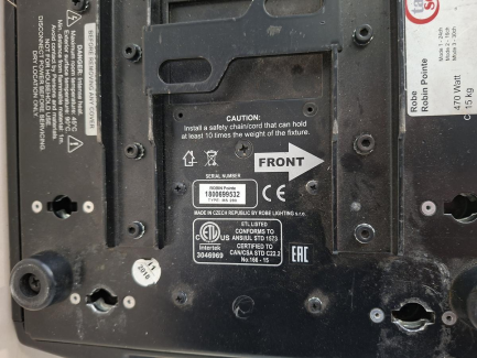 Zdjęcie przedmiotu: Ruchoma głowica oświetleniowa ROBE POINTE MS 280 – 20 szt.