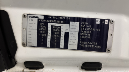 Zdjęcie przedmiotu: SCANIA R450 E6 20.1t LA 4x2 EB