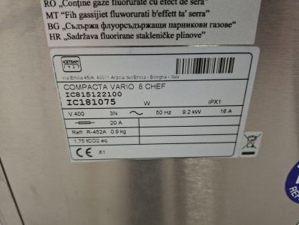 Zdjęcie przedmiotu: Urządzenie wielofunkcyjne do produkcji lod&oacute;w COMPACTA VARIO 8 CHEF