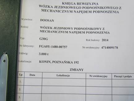 Zdjęcie przedmiotu: W&oacute;zek widłowy Doosan G30G LP