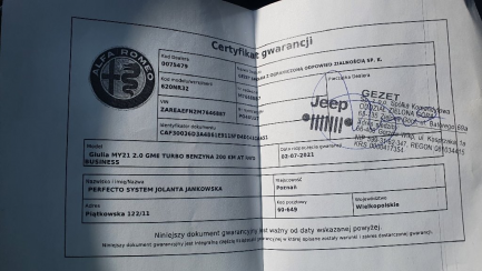 Zdjęcie przedmiotu: ALFA ROMEO GIULIA 2.0 Turbo Business aut