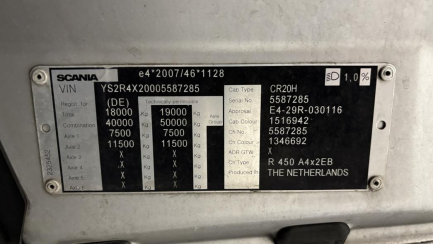 Zdjęcie przedmiotu: SCANIA R450 E6 20.1t LA 4x2 EB Highline