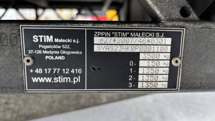 Zdjęcie przedmiotu: STIM S23 3.5t 06H 3500GT Oświadczenie o utracie DR