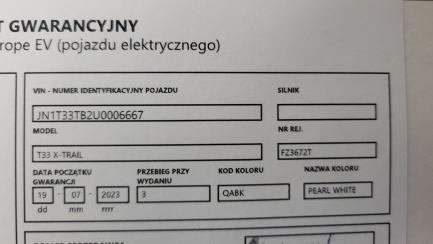 Zdjęcie przedmiotu: Nissan X-trail 1.5 VC-T e-POWER Tekna e-4ORCE Oświadczenie o utracie DR