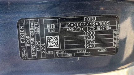 Zdjęcie przedmiotu: Ford Transit Custom 320 2.0 TDCi E6.2 3.2t L2 Sport