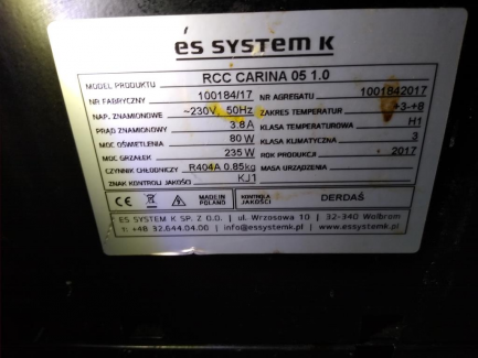 Zdjęcie przedmiotu: PROMOCJA GASTRONOMIA Witryna cukiernicza ES System K RCC Carina 05 1.0