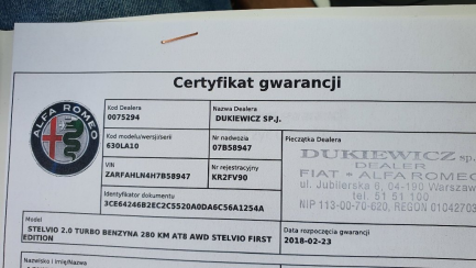 Zdjęcie przedmiotu: ALFA ROMEO Stelvio 2.0 Turbo First Edition Q4 aut