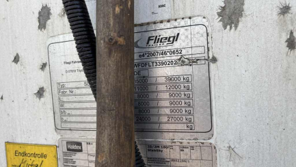 Zdjęcie przedmiotu: FLIEGL DHKA 390 SDS01 35.0t Declaration of loss of registration certificate