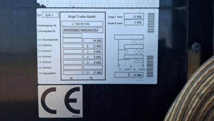Zdjęcie przedmiotu: KOGEL SN 24 Mega CO24P90/910/13.95 35.0t