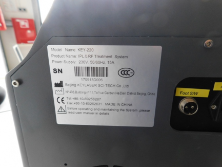 Zdjęcie przedmiotu: Cosmetic diode laser IPL + RF Keylaser SCI-TECH Co., Ltd, KEY-220 808