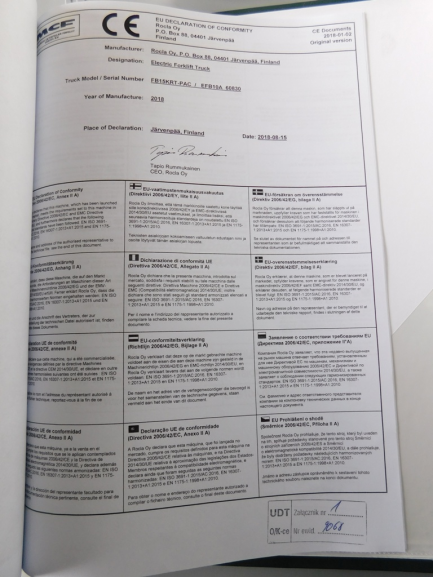 Zdjęcie przedmiotu: W&oacute;zek widłowy elektryczny Mitsubishi FB 15KRT PAC