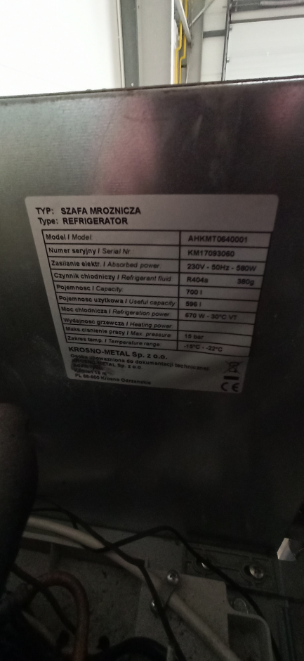 Zdjęcie przedmiotu: PROMOTION GASTRONOMY 640L freezer cabinet Rilling Krosno Metal AHKMT0640001