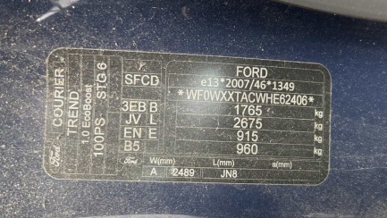 Zdjęcie przedmiotu: Ford Transit Courier 1.0 Trend E6 1.8t Oświadczenie o utracie DR