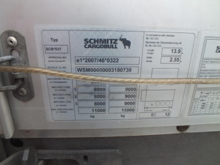 Zdjęcie przedmiotu: SCHMITZ CARGOBULL SCB*S3T Curtain semitrailer