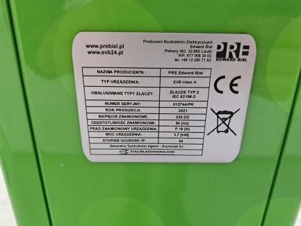 Zdjęcie przedmiotu: PRE Edward Biel EVB Inbox H charging station