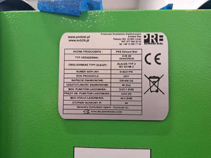 Zdjęcie przedmiotu: PRE Edward Biel EVB 2M AC charging station