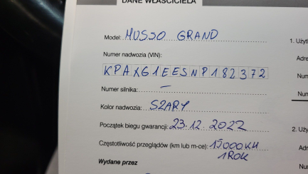 Zdjęcie przedmiotu: Ssangyong Musso Grand 2.2 e-XDi Sapphire 4WD aut
