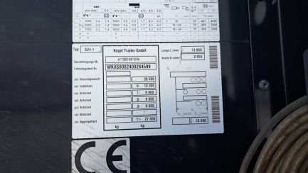 Zdjęcie przedmiotu: KOGEL SN 24 Cargo CO24P90/1110/13.95 35.0t