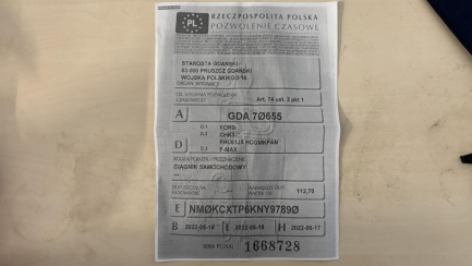 Zdjęcie przedmiotu: Ford F-MAX 500 12.7 TDCi E6d 18.0t Oświadczenie o utracie DR