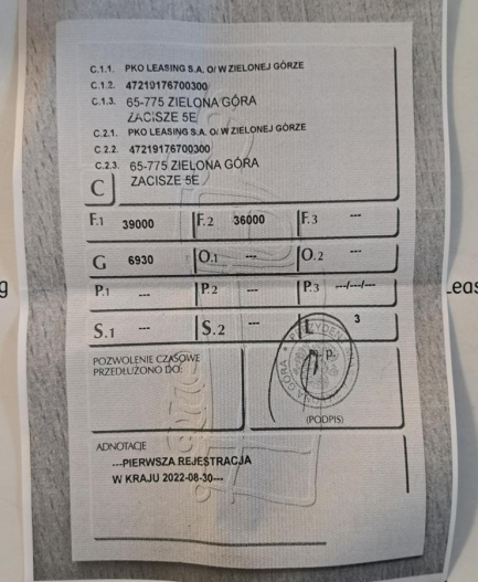 Zdjęcie przedmiotu: KRONE SDP eLG4-CS/13.6 Mega 27 43.0t Oświadczenie o utracie DR