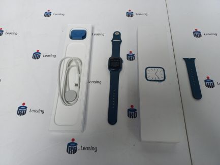 Смарт-годинник / Apple Watch Series 7 41 мм GPS + Cellular алюмінієвий синій зі спортивним ремінцем водно-синього кольору, арт. MKHU3WB/A