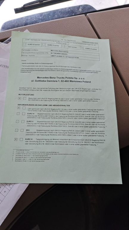 Zdjęcie przedmiotu: Mercedes-Benz Actros E6 18.0t