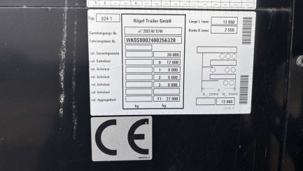 Zdjęcie przedmiotu: KOEGEL SN 24 CO24P90/910/13.95 Mega 35.0t 