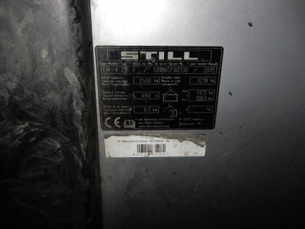 Zdjęcie przedmiotu: STILL FM-X 25 high forklift truck serial no. 511905F00130