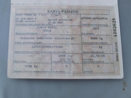 Zdjęcie przedmiotu: Iveco Daily 35S18 Euro 6 + lift