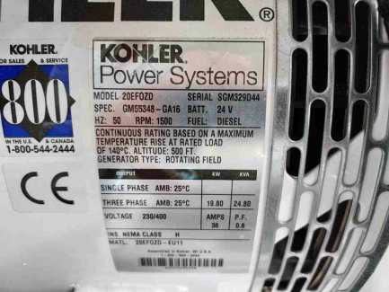 Zdjęcie przedmiotu: Kohler 20EFOZD generator