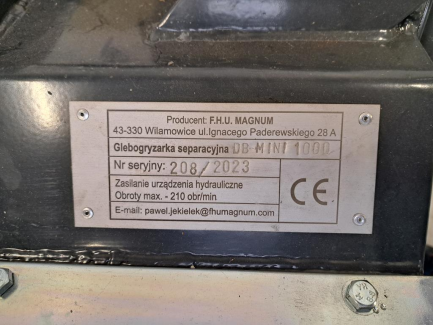 Zdjęcie przedmiotu: DB MINI 1000 separation tiller