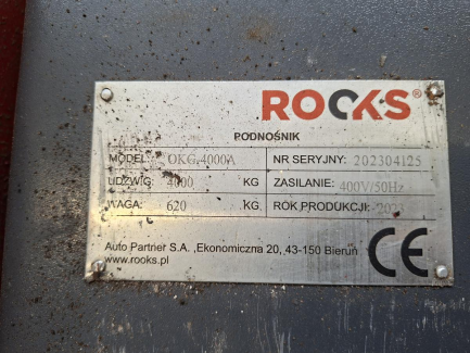 Zdjęcie przedmiotu: Podnośnik dwukolumnowy ROCKS OKG4000A