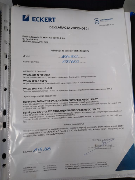 Zdjęcie przedmiotu: Киснево-плазмовий різак ECKERT SZAFIR із системою фільтрації CleanAir 8000 HP