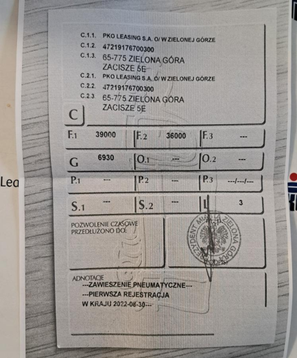 Zdjęcie przedmiotu: KRONE SDP 27 eLG4-CS/13.6 Mega 43.0t Oświadczenie o utracie DR