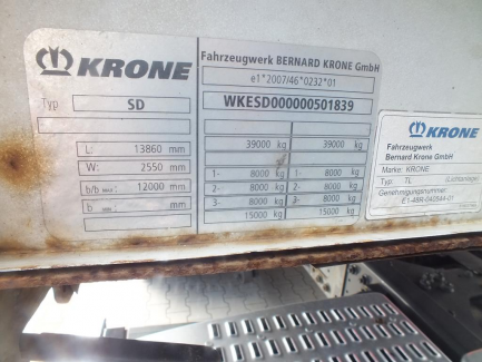 Zdjęcie przedmiotu: KRONE SD Curtain trailer